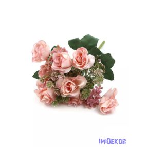 Vegyes színű kis rózsa csokor 30 cm - Rózsaszín