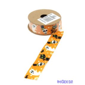 Őszi mintás ripsz szalag 25mm x 10y - Cicás