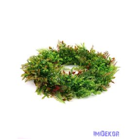   Kócos vegyes műzöld koszorú alap 45 cm - 24 Piruló Zöld