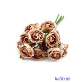 Rózsa 12 fejes dekor csokor 31cm - Púder