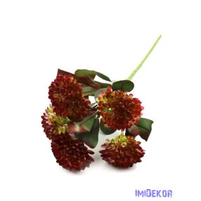 Hagymás fejű műzöld leveles csokor 39 cm 392 - Bordó
