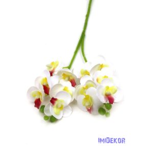 Orchidea 2 ágú szálas művirág 32 cm - Fehér