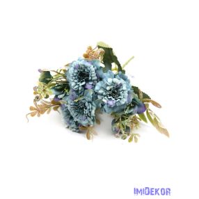 Vegyes színű kis csokor 31 cm 131 - Kék