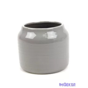 Szűkített szájú henger kaspó 9cm - Szürke
