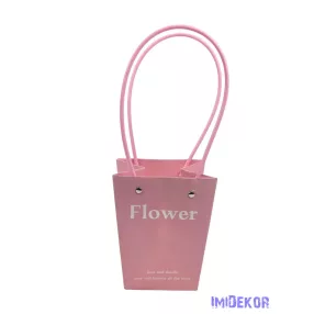 Virágtáska nagy trapéz Flower - Rózsaszín