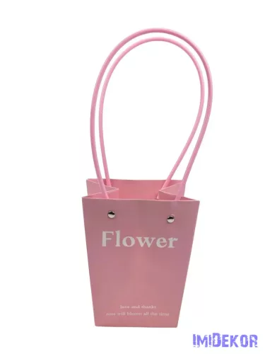 Virágtáska nagy trapéz Flower - Rózsaszín