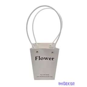 Virágtáska nagy trapéz Flower - Fehér