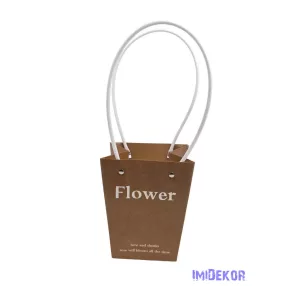 Virágtáska nagy trapéz Flower - Natúr