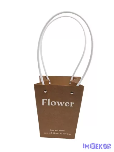 Virágtáska nagy trapéz Flower - Natúr