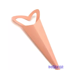Szíves szálas virág csomagoló 45cm - Barack