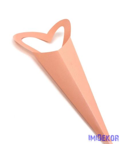 Szíves szálas virág csomagoló 45cm - Barack