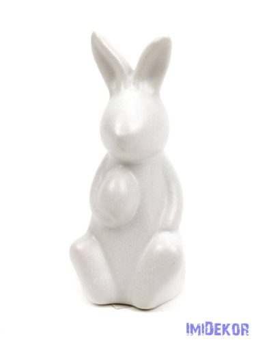 Kerámia matt nyuszi tojással 12,5cm - Fehér