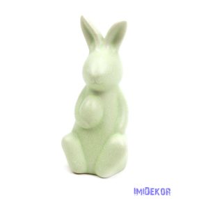Kerámia matt nyuszi tojással 12,5cm - Zöld