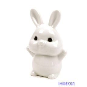 Mosolygós nyuszi figura fényes 13,5cm