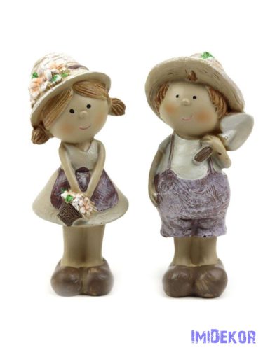 Drapp ruhás kalapos figura 11,5cm
