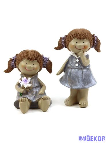 Barna hajú lány figura 6,5-9cm