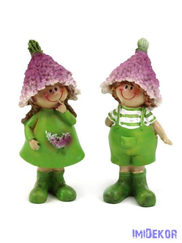 Zöld ruhás gyöngyike figura 11cm