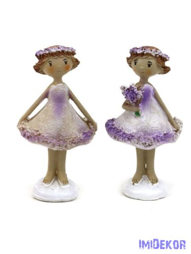 Levendula ruhás lány figura 11,5cm