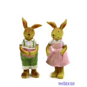 Pasztel ruhás nyuszi figura kb 15cm