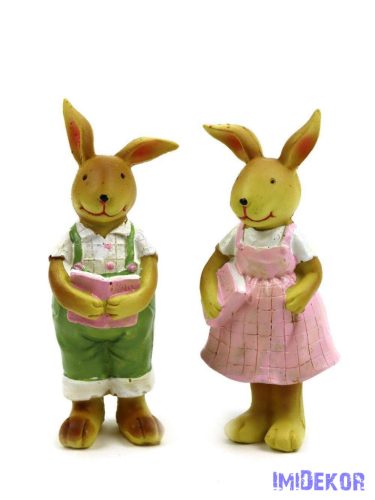 Pasztel ruhás nyuszi figura kb 15cm