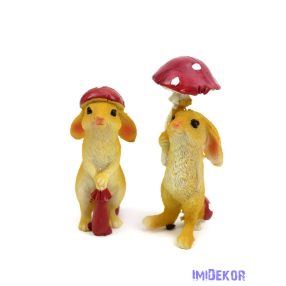 Nyuszi figura gombával 8-10cm