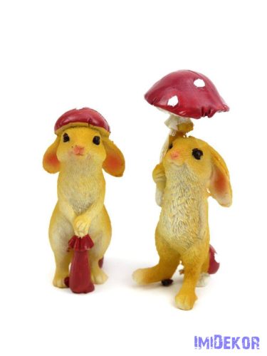 Nyuszi figura gombával 8-10cm