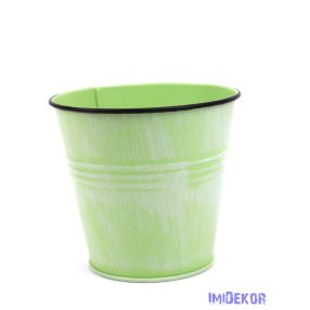 Színes bádog vödör 11,5cm - Zöld