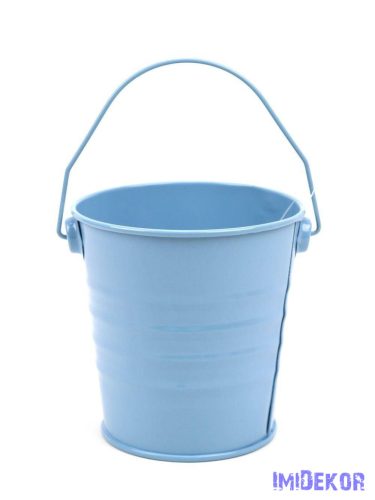 Színes bádog füles vödör 10cm - Kék