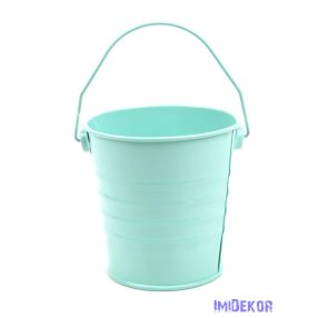 Színes bádog füles vödör 10cm - Menta