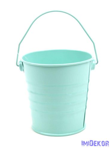 Színes bádog füles vödör 10cm - Menta