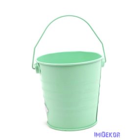Színes bádog füles vödör 10cm - Világos Zöld