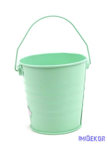 Színes bádog füles vödör 10cm - Világos Zöld