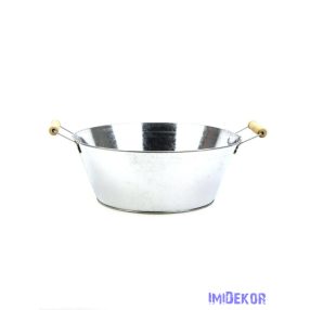 Natúr bádog tál fafoganttyús 27 cm