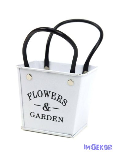 Bádog táska Flowers&Garden - Fehér