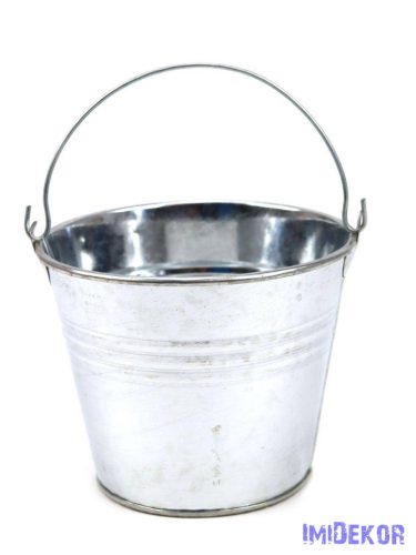Bádog füles vödör natúr - 12cm
