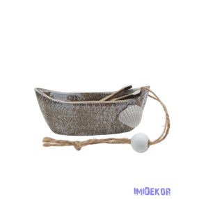 Fa hajó kagylóval 9,5cm - Antikolt