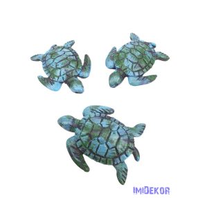 Nyári dekor - Antikolt teknősök kb 6x5cm 3db/csomag