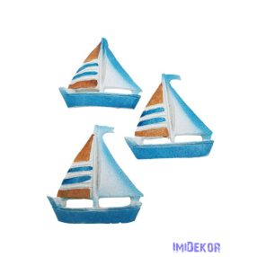 Nyári dekor - Vitorlás hajó kb 6,6cm 3db/csomag
