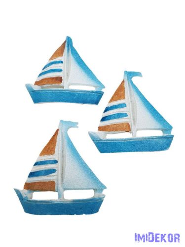 Nyári dekor - Vitorlás hajó kb 6,6cm 3db/csomag