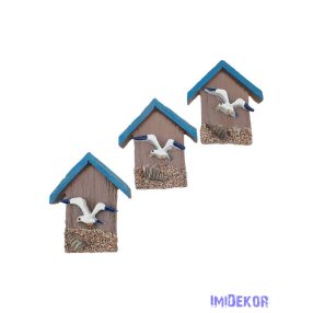 Nyári dekor - Házikó sirállyal kb 5,5x6,5cm 3db/csomag