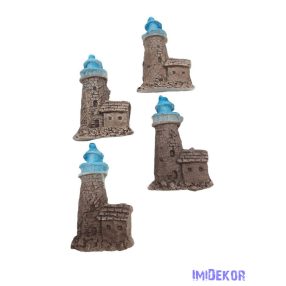   Nyári dekor - Világítótorony házikóval kb 5x3cm 4db/csomag