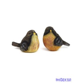 Madár figura 7cm - Krém-Barna