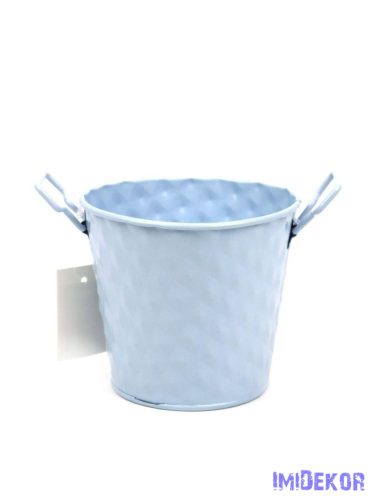 Rombusz mintás füles bádog kaspó 10cm - Kék