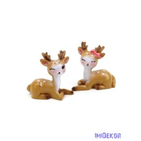 Hosszú nyakú őzike figura 6x7cm