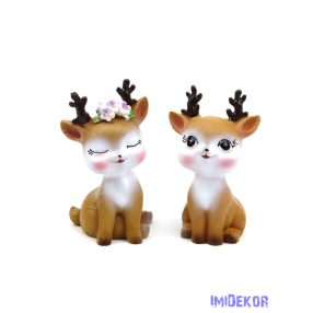 Őzike figura ülő 10 cm