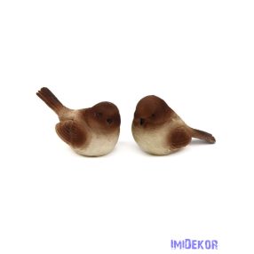 Madár figura 4,5cm - Világos Barna