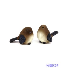 Madár figura 6cm - Drapp-Barna