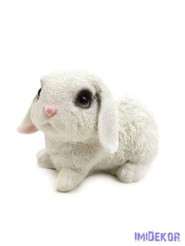 Lógó fülű nyuszi figura 10x7,5cm - Fehér