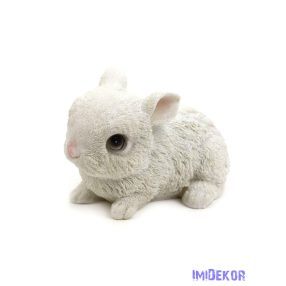 Törpe nyuszi figura 16x10cm - Fehér