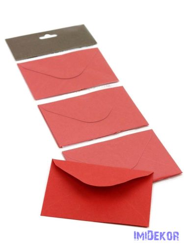 Színes boríték 7,5x11cm 12db/csomag - Piros